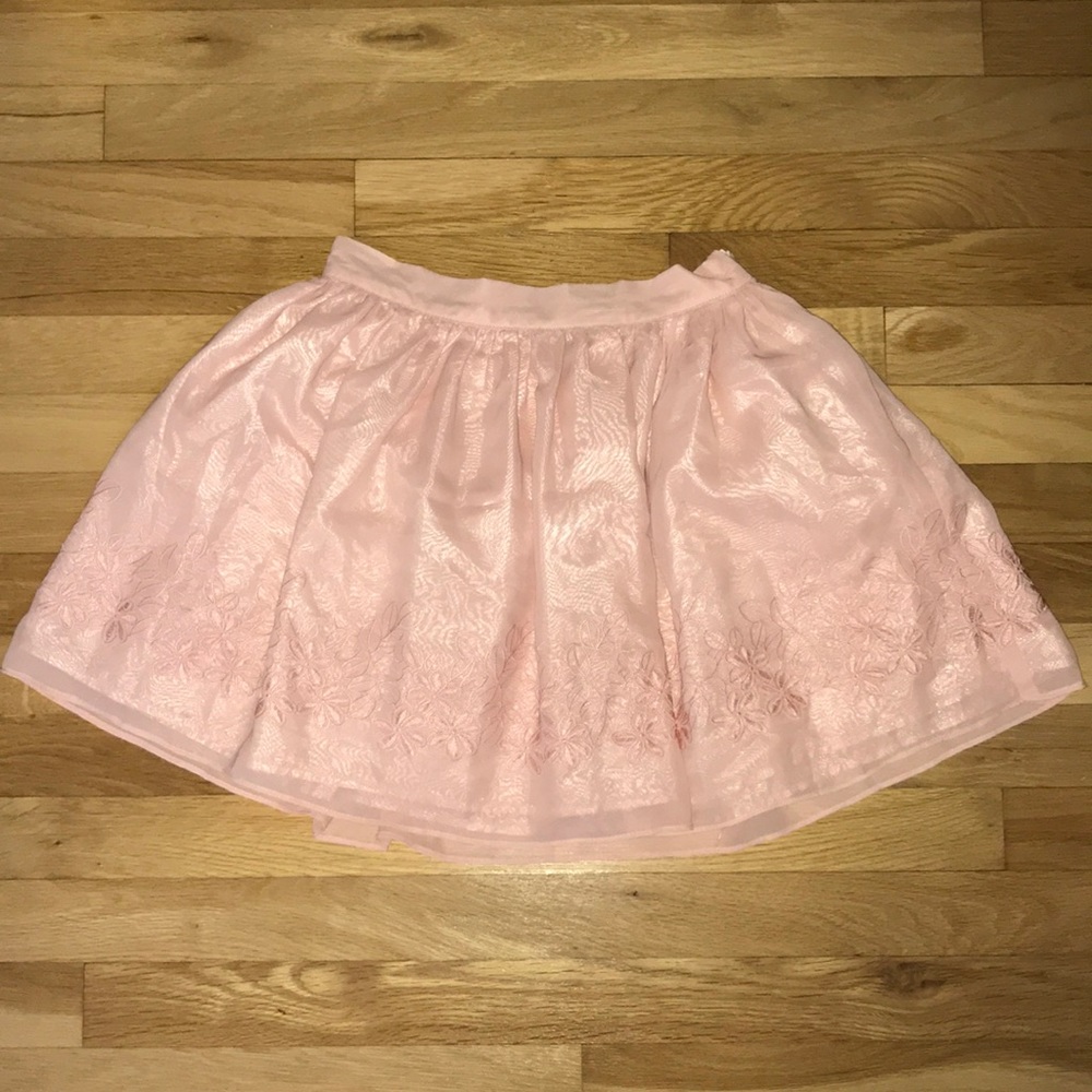 Embroidered peach skirt
